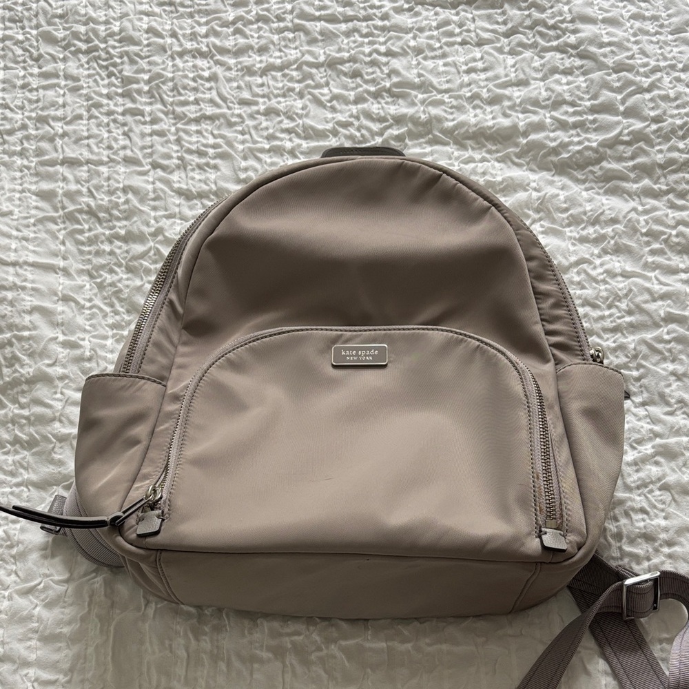 kate spade beige nylon backpack